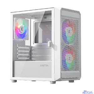 XASTRA Корпус A303M 3FRGB White mATX/Mesh/ tempered glass / 2x140mm + 1x120mm FRGB fans/ Door/ A303M-2FC14F-1FC12F-D-WH