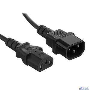 Exegate EX297769RUS Кабель монитор - компьютер (UPS->устройство) ExeGate Power EC-1P (IEC 320 С13->С14) VDE-250V-3*1mm2, Омедненный алюминий, черный,1.0м.