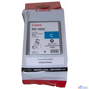 Canon PFI-102C 0896B001 Картридж для Canon imagePROGRAF iPF605, iPF610., iPF650, iPF655, iPF710, iPF750, iPF755, LP17, iPF510, Голубой, 130 мл.
