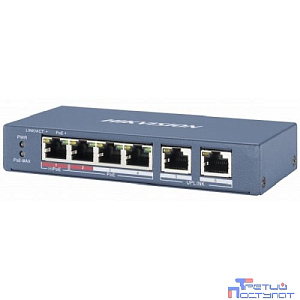 HIKVISION DS-3E0106P-E/M 4 RJ45 100M PoE с грозозащитой 6кВ