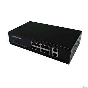 NEOMAX неуправляемый коммутатор NMS-110PoE-1000-S, 10 портов 1000 Mbps, 8xPoE+, 220W, металл