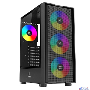 XASTRA Корпус A301 4FRGB  Black ATX/Mesh/ tempered glass / 4x 120mm FC120-FRGB fans/ A301-BK-FC120FRGB-4F-GL