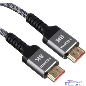 iOpen ACG859A-1.0 Кабель интерфейсный HDMI-HDMI 19M/M,ver. 2.1 8KX60Hz (Econom) оплетка 1m