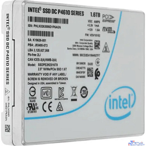 Intel SSD DC P4610 Series (1.6TB, 2.5in PCIe 3.1 x4, 3D2, TLC) SSDPE2KE016T801