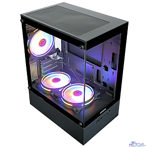 Ginzzu CL475 mATX FAN 3*12LC4 передняя панель Стекло