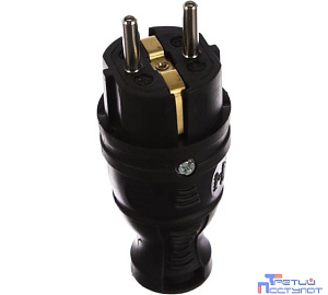 ЭРА Б0044540 Вилка V8-B-IP44 каучуковая с заземлением прямая 16A IP44 черная
