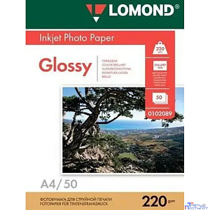 Фотобумага LOMOND Двусторонняя глянцевая A4/220/50л. (0102089)