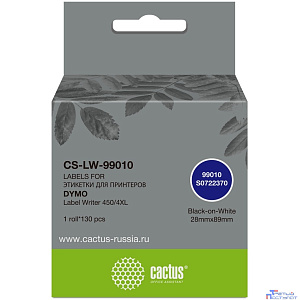 Этикетки Cactus CS-LW-99010 сег.:89x28мм черный белый 130шт/рул Dymo Label Writer 450/4XL