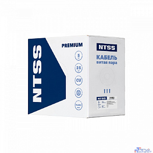 NTSS Кабель витая пара NTSS PREMIUM внешний одножильный F/UTP 4PR 23AWG CAT6 PE 305м черный, системная гарантия 25 лет NTSS-OUT-PM-FUTP4-6-PE-BL