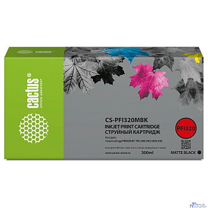 Картридж струйный Cactus CS-PFI320MBK черный матовый (300мл) для Canon imagePROGRAF TM-200/TM-200 MFP L24ei/TM-205/TM-300