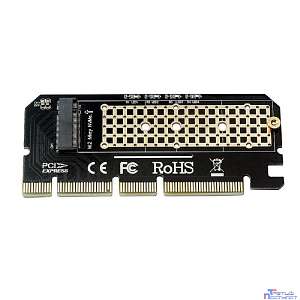 ORIENT C299E, Переходник PCI-E 16x->M.2 M-key NVMe SSD, тип 2230/2242/2260/2280
 (30899)