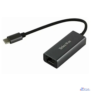 Telecom <TU320M> Кабель-переходник USB 3.1 Type-C -->RJ-45 1000Mbps Ethernet, Aluminum Shell, 0.15м [6926123470442]