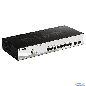 D-Link DGS-1210-10P/FL1A Управляемый L2 коммутатор с 8 портами 10/100/1000Base-T и 2 портами 1000Base-X SFP (8 портов PoE 802.3af/at, PoE бюджет 65 Вт)