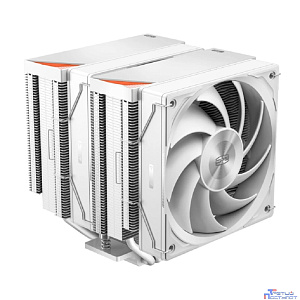 Кулер для процессора/ PCCooler RZ620 WH (260W, 4-pin PWM, 158mm, Al/Cu, 6x6mm, 2x120mm, 86.73CFM, 32dBA, 1800RPM, S: 1851/1700/1200/115X, AM5/AM4, white)
