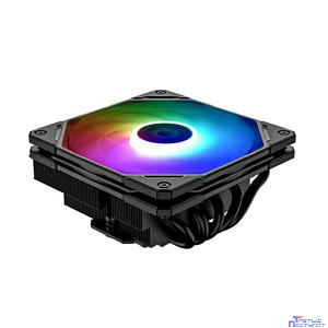 Cooler ID-Cooling IS-55 ARGB Black LGA1700/1200/115X/AM5/AM4 высота 55mm (27шт/кор, TDP 125W, PWM, 5 тепл.трубок + медная база, ARGB FAN 120mm, черный) BOX