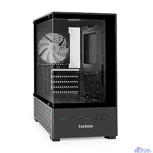 Exegate EX298754RUS Корпус Minitower ExeGate i3 SEA-NPX650 (mATX, БП 650NPX, 2*USB+1*USB3.0, HD аудио, черный, 1 вент. 12см с RGB подсветкой, передняя и боковая панели - закаленное стекло)