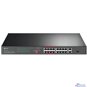 TP-Link TL-SL1218P Коммутатор с 16 портами PoE+ 10/100 Мбит/с, гигабитным портом RJ45 и комбинированным портом RJ45/SFP