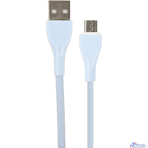PERFEO Кабель USB A вилка - Micro USB вилка, 2.4A, голубой, силикон, длина 1 м., ULTRA SOFT (U4022)