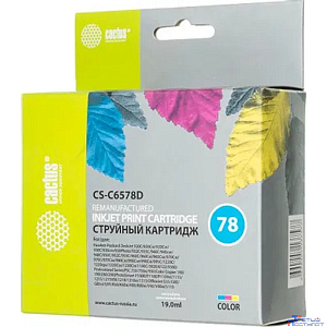 Картридж струйный Cactus CS-C6578D №78 голубой/пурпурный/желтый (19мл) для HP DJ 900/1220C/PS P000/P1100