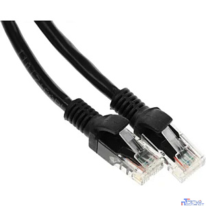 Патч-корд UTP Cablexpert PP6U-0.5M/BK кат.6, 0.5м, литой, многожильный (чёрный)