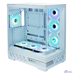 Корпус XASTRA Q700 7ARGB-FS-C10-UC White ATX/Aquarium/Screewless/7x120mm ARGB PWM Daisy Chain FS fans/Argb+PWM HUB 10port/Type C / Q700-7FS12A-C10-UC-WH