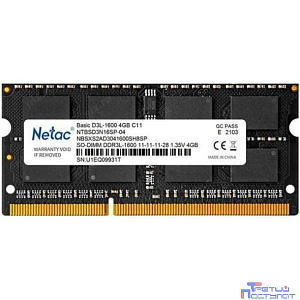Netac SO-DIMM DDR3L 4Gb PC12800 1600MHz CL11 1.35V (NTBSD3N16SP-04)