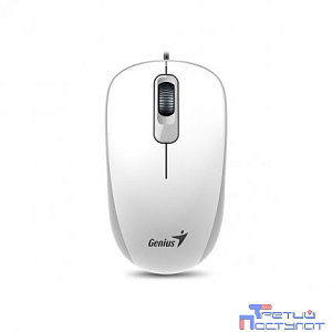 Genius Мышь DX-110 White { оптическая, 1000 dpi, 3 кнопки+колесо прокрутки, провод 1,5 м, USB } [31010009401/31010116102]