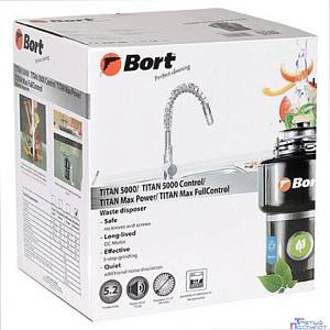 Bort Измельчитель пищевых отходов TITAN MAX Power (FULLCONTROL) {Мощность л.с. 1 ; Мощность 780 Вт; Производительность 5,2 кг/мин; Скорость холостого хода 3500 об/мин;  Металл} [3410266]