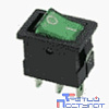 Rexant 36-2173 Выключатель клавишный 12V 15А (3с) ON-OFF зеленый с подсветкой Mini