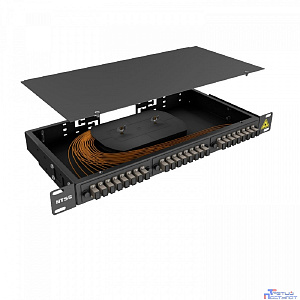 NTSS Кросс 19" NTSS PREMIUM, предсобранный 1U, 8 портов SC/UPC, 50/125 мкм, (сплайс, пигтейлы, кдзс, планки, адаптеры), черный, RAL9005 NTSS-RFOB-PM-1U-8-SC/U-50-SP1.5G1A-BL