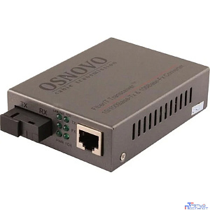 OMC-100-11S5b Оптический Fast Ethernet медиаконвертер для передачи Ethernet по одному волокну одномодового оптического кабеля до 20км.