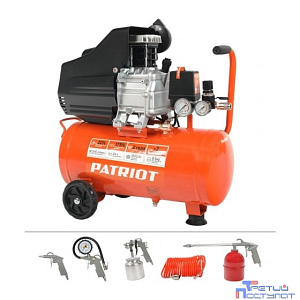 PATRIOT EURO 50-260К Компрессор [525306316] { Мощность: 1.8 кВт; Напряжение: 230В~50Гц; Обороты двигателя: 2850 об/мин; Производительность: 260 л/мин; Объем ресивера: 50 л; Давление: 8 бар; Вес: 28,5}