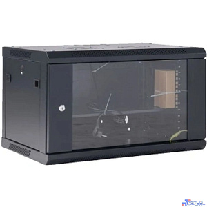 Rexant (04-0954-112) Настенный телекоммуникационный шкаф 19" 9U 550?400мм, дверь стекло, с задней стенкой, разборный, черный (RAL 9005)