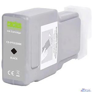 Картридж струйный Cactus CS-PFI320BK черный (300мл) для Canon imagePROGRAF TM-200/TM-200 MFP L24ei/TM-205/TM-300