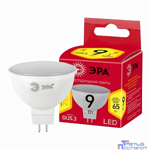 ЭРА Б0054239 Лампочка светодиодная RED LINE LED MR16-9W-827-GU5.3 R 9 Вт софит теплый белый свет