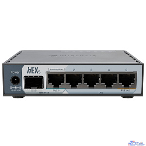 MikroTik E60iUGS Маршрутизатор HEX S(2025), 2 ядра (950 МГц), 5х 1G RJ45, SFP, USB, раздача PoE