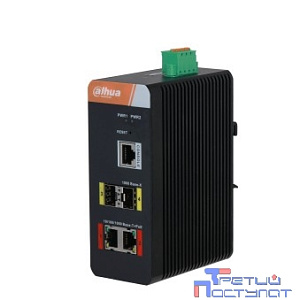DAHUA DH-IS4204-2GT-120 4-портовый гигабитный управляемый коммутатор с PoE, промышленное исполнение, 2xRJ45 1Gb, 2xSFP 1Gb, суммарно 120Вт, коммутация 14 Гбит/с, MAC-таблица 8К