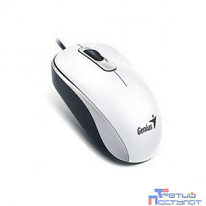Genius Мышь DX-110 White { оптическая, 1000 dpi, 3 кнопки+колесо прокрутки, провод 1,5 м, USB } [31010009401/31010116102]