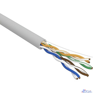 Rexant (01-0043-R) Кабель витая пара U/UTP, CAT 5e, PVC, 4PR, 24AWG, INDOOR, SOLID, серый, 305м, РФ