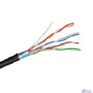 Exegate EX241488RUS Кабель FTP 4 пары кат.5e Exegate 100% медь,24AWG, экран, для внешней прокладки, с тросом, 305м, черный PE