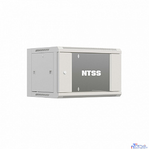 NTSS Шкаф настенный телекоммуникационный NTSS W 6U 600х450х370мм, 2 профиля 19, дверь стеклянная, боковые стенки съемные, задняя стенка, разобранный, серый RAL 7035 NTSS-W6U6045GS-2 (УТ000016830)