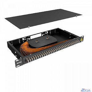NTSS Кросс 19" NTSS PREMIUM, предсобранный 1U, 32 порта LC/UPC duplex, 62,5/125 мкм, (сплошная панель, розетки, сплайс 2шт, КДЗС, пигтейлы), черный, RAL9005 NTSS-RFOB-PM-1U-32-2LC/U-62.5-SP1.5G0A-BL