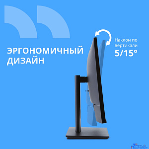 CBR LCD Монитор 23.8" MF-241A безрамочный, IPS, FHD 1920x1080, 100Гц, 1*VGA, 1*HDMI, внутренний БП, черный, кабель HDMI 1.5м в комплекте [LCD-MF241A-OPC]