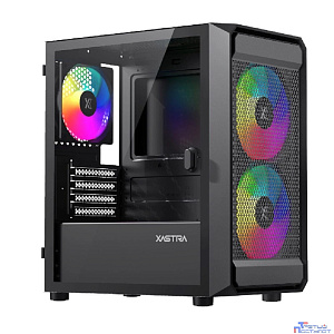 XASTRA Корпус A303M 3ARGB Black mATX/Mesh/ tempered glass / 2x140mm + 1x120mm ARGB PWM fans/ Door/  A303M-2FC14A-1FC12A-D