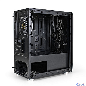 Exegate EX294384RUS Корпус Minitower ExeGate Mistery R2 (mATX, без БП, 2*USB+1*USB3.0, аудио, черный, 1 вент. 12см с RGB подсветкой и полоса на передней панели, боковая панель - закаленное стекло)