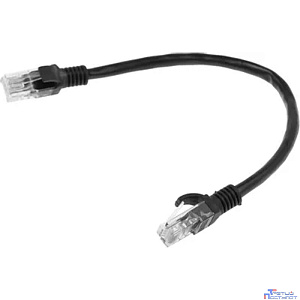 Патч-корд UTP Cablexpert PP6U-0.25M/BK кат.6, 0.25м, литой, многожильный (чёрный)