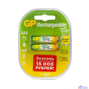 GP Smart Energy 40AAAHCSV AAA NiMH 400mAh (40AAAHCV-2CRSBC2) (2 шт. в уп-ке) аккумулятор