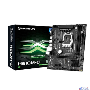 MAXSUN MS-Challenger H610M-D V1/V2 (Socket 1700, mATX, 2*DDR4, VGA/HDMI, 3*SATA3, 1*M.2, 1*PCIEx16/1*PCIEx1, 4*USB 2.0, 2*USB 3.2 Gen1, LAN 1*1G, RTL)