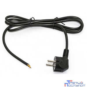 Hyperline PWC-SHM-OE-3.0-BK кабель с вилкой Schuko (open end), длиной 3м (3x1.0 кв.мм), цвет черный