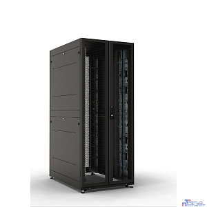 ЦМО Шкаф серверный ПРОФ напольный 42U (800x1000) дверь перфор., задние двойные перфор., черный, в сборе (ШТК-СП-42.8.10-48АА-9005)